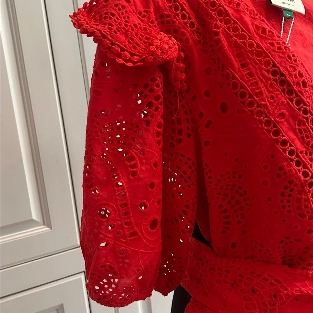 NWT! FARM Rio Red Eyelet Romper - Picture 5 of 11